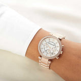 Buy Shop Michael Kors Parker White Dial with Diamonds Rose Gold Steel Strap Watch for Women - MK5491 USA Online