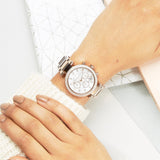 Buy Shop Michael Kors Parker White Dial with Diamonds Rose Gold Steel Strap Watch for Women - MK5491 USA Online