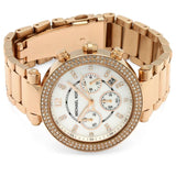 Buy Shop Michael Kors Parker White Dial with Diamonds Rose Gold Steel Strap Watch for Women - MK5491 USA Online