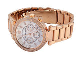 Buy Shop Michael Kors Parker White Dial with Diamonds Rose Gold Steel Strap Watch for Women - MK5491 USA Online