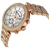 Buy Shop Michael Kors Parker White Dial with Diamonds Rose Gold Steel Strap Watch for Women - MK5491 USA Online