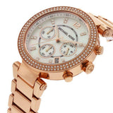 Buy Shop Michael Kors Parker White Dial with Diamonds Rose Gold Steel Strap Watch for Women - MK5491 USA Online
