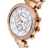 Buy Shop Michael Kors Parker White Dial with Diamonds Rose Gold Steel Strap Watch for Women - MK5491 USA Online
