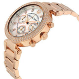 Buy Shop Michael Kors Parker White Dial with Diamonds Rose Gold Steel Strap Watch for Women - MK5491 USA Online