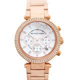 Buy Shop Michael Kors Parker White Dial with Diamonds Rose Gold Steel Strap Watch for Women - MK5491 USA Online