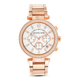 Buy Shop Michael Kors Parker White Dial with Diamonds Rose Gold Steel Strap Watch for Women - MK5491 USA Online