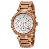 Buy Shop Michael Kors Parker White Dial with Diamonds Rose Gold Steel Strap Watch for Women - MK5491 USA Online