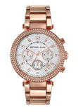 Buy Shop Michael Kors Parker White Dial with Diamonds Rose Gold Steel Strap Watch for Women - MK5491 USA Online