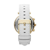 Buy Shop Michael Kors Parker White Dial with Diamonds White Leather Strap Watch for Women - MK2290 USA Online