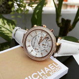 Buy Shop Michael Kors Parker White Diamonds Dial White Leather Strap Watch for Women - MK2281 USA Online