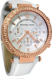 Buy Shop Michael Kors Parker White Diamonds Dial White Leather Strap Watch for Women - MK2281 USA Online