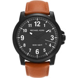 Buy Shop Michael Kors Paxton Analog Black Dial Brown Rubber Strap Watch For Men - MK8502 USA Online