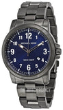 Buy Shop Michael Kors Paxton Analog Blue Dial Grey Steel Strap Watch For Men - MK8499 USA Online