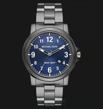 Buy Shop Michael Kors Paxton Analog Blue Dial Grey Steel Strap Watch For Men - MK8499 USA Online