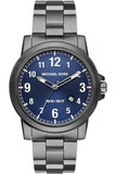 Buy Shop Michael Kors Paxton Analog Blue Dial Grey Steel Strap Watch For Men - MK8499 USA Online