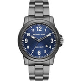 Buy Shop Michael Kors Paxton Analog Blue Dial Grey Steel Strap Watch For Men - MK8499 USA Online