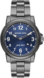 Buy Shop Michael Kors Paxton Analog Blue Dial Grey Steel Strap Watch For Men - MK8499 USA Online