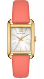 Buy Shop Michael Kors Petite Monroe White Dial Orange Leather Strap Watch for Women - MKO1060 USA Online