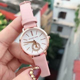 Buy Shop Michael Kors Petite Portia Silver Dial Pink Rubber Strap Watch For Women - MK2735 USA Online