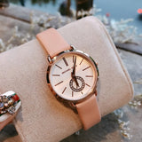 Buy Shop Michael Kors Petite Portia Silver Dial Pink Rubber Strap Watch For Women - MK2735 USA Online