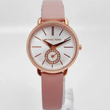 Buy Shop Michael Kors Petite Portia Silver Dial Pink Rubber Strap Watch For Women - MK2735 USA Online