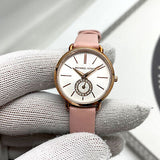 Buy Shop Michael Kors Petite Portia Silver Dial Pink Rubber Strap Watch For Women - MK2735 USA Online