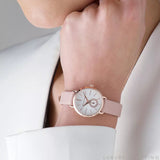Buy Shop Michael Kors Petite Portia Silver Dial Pink Rubber Strap Watch For Women - MK2735 USA Online