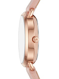 Buy Shop Michael Kors Petite Portia Silver Dial Pink Rubber Strap Watch For Women - MK2735 USA Online