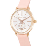 Buy Shop Michael Kors Petite Portia Silver Dial Pink Rubber Strap Watch For Women - MK2735 USA Online