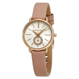 Buy Shop Michael Kors Petite Portia Silver Dial Pink Rubber Strap Watch For Women - MK2735 USA Online