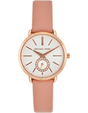 Buy Shop Michael Kors Petite Portia Silver Dial Pink Rubber Strap Watch For Women - MK2735 USA Online