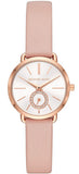 Buy Shop Michael Kors Petite Portia Silver Dial Pink Rubber Strap Watch For Women - MK2735 USA Online
