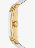 Buy Shop Michael Kors Petite Quartz White Dial White Leather Strap Watch for Women - MKO1059 USA Online