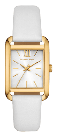 Buy Shop Michael Kors Petite Quartz White Dial White Leather Strap Watch for Women - MKO1059 USA Online