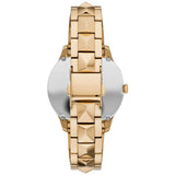 Buy Shop Michael Kors Petite Runway Mercer Blue Dial Gold Steel Strap Watch For Women - MK6673 USA Online
