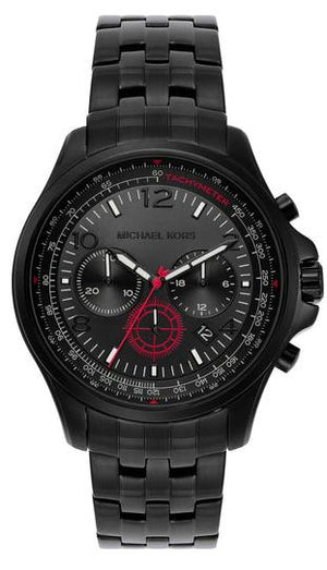 Buy Shop Michael Kors Pilot Chronograph Black Dial Black Steel Strap Watch For Men - MK9127 USA Online