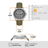 Buy Shop Michael Kors Pilot Chronograph Grey Dial Grey Leather Strap Watch for Men - MK9129 USA Online