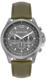 Buy Shop Michael Kors Pilot Chronograph Grey Dial Grey Leather Strap Watch for Men - MK9129 USA Online