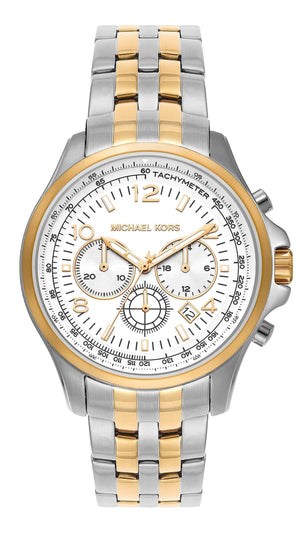 Buy Shop Michael Kors Pilot Multifunction Chronograph White Dial Two Tone Steel Strap Watch for Men - MK9126 USA Online