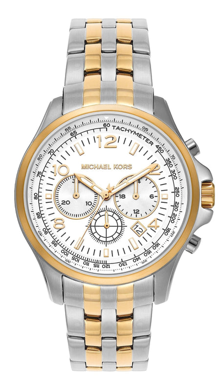 Buy Shop Michael Kors Pilot Multifunction Chronograph White Dial Two Tone Steel Strap Watch for Men - MK9126 USA Online