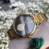 Buy Shop Michael Kors Portia Black Dial Gold Steel Strap Watch for Women - MK3788 USA Online