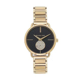 Buy Shop Michael Kors Portia Black Dial Gold Steel Strap Watch for Women - MK3788 USA Online