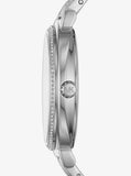 Buy Shop Michael Kors Portia Black Dial Silver Steel Strap Watch for Women - MK3638 USA Online