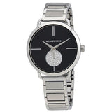 Buy Shop Michael Kors Portia Black Dial Silver Steel Strap Watch for Women - MK3638 USA Online