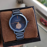 Buy Shop Michael Kors Portia Blue Dial Blue Stainless Steel Strap Watch for Women - MK3680 USA Online