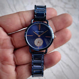 Buy Shop Michael Kors Portia Blue Dial Blue Stainless Steel Strap Watch for Women - MK3680 USA Online
