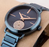Buy Shop Michael Kors Portia Blue Dial Blue Stainless Steel Strap Watch for Women - MK3680 USA Online