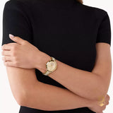 Buy Shop Michael Kors Portia Three-Hand Crystals Gold Dial Gold Steel Strap Watch for Women - MK4602 USA Online