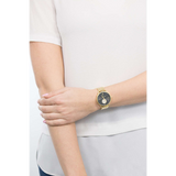 Buy Shop Michael Kors Portia Black Dial Gold Steel Strap Watch for Women - MK3788 USA Online