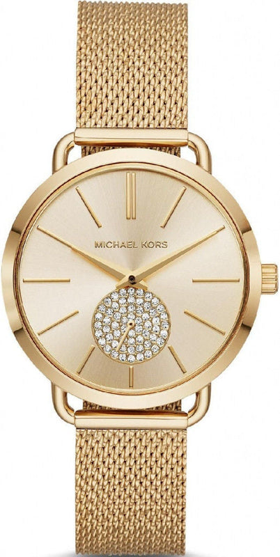 Buy Shop Michael Kors Portia Gold Dial Gold Mesh Bracelet Watch for Women - MK3844 USA Online